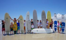 Young surfers at Pit Surf Shop Surf Camp in St. Augustine.