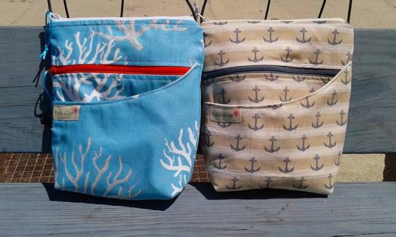 Pockets of Sage sea-inspired purses made by hand in St. Augustine.