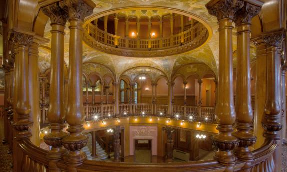 The rotunda at Flagler College as seen from the second floor. 