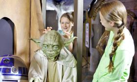 Kids love interacting with Potter's Wax Museum figures, especially their favorite movie characters.