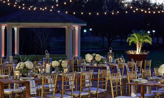 A wedding reception venue held at the Renaissance Resort