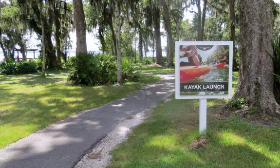 The access to the kayak launch site