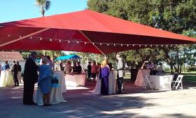 The Riverview Club during an outdoor wedding reception in St. Augustine.