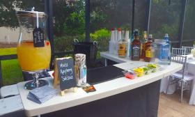 Ryan's Bartending sets up a bar for a home party in St. Augustine, FL.
