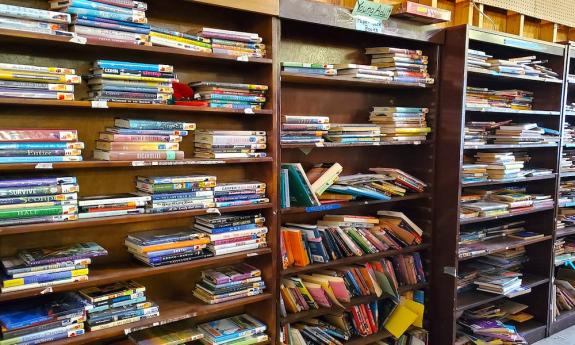 Books on display at Second Time Around thrift store in St. Augustine, FL.