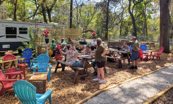 Visitors enjoying Shantytown Village in St. Augustine, FL