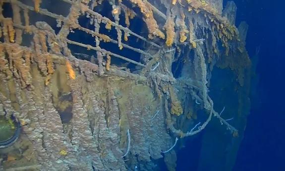 Rusticles on the Titanic, taken by Eyos Expeditions. learn more at the St. Augustine Shipwreck Museum and Gallery.