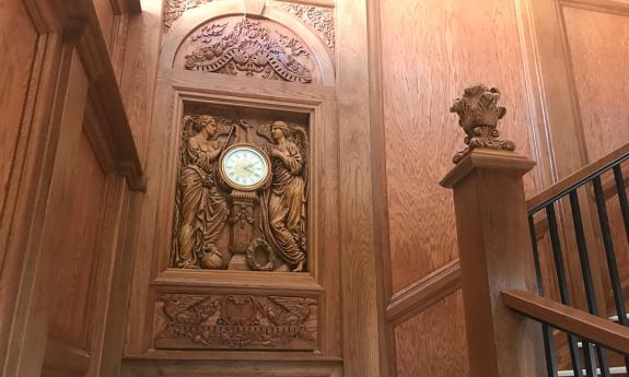 The replica of a portion of the Grand Staircase from the Titanic, can be seen at the St. Augustine Shipwreck Museum and Gallery on Charlotte Street.