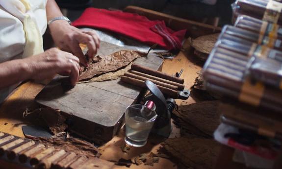 Hand-rolled cigars at St. Jorge Tobacco in St. Augustine.