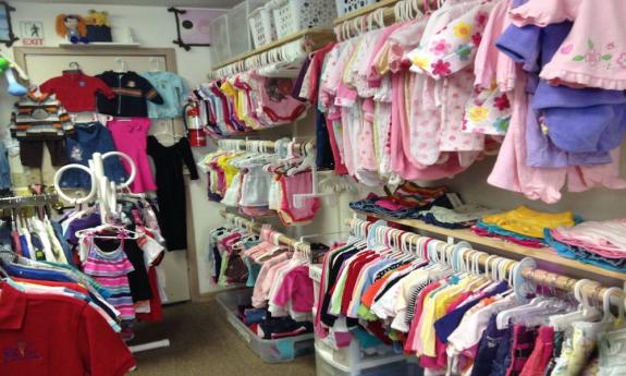 Baby girl items on display at St. Gerard Thrift Store in St. Augustine, FL.