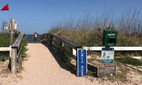 The beach entrance at Surfside Park in the Vilano Beach area of St. Augustine.