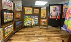 The art of Sloan Keats on display at Sweetwater Coffee Bar and Gallery in St. Augustine.