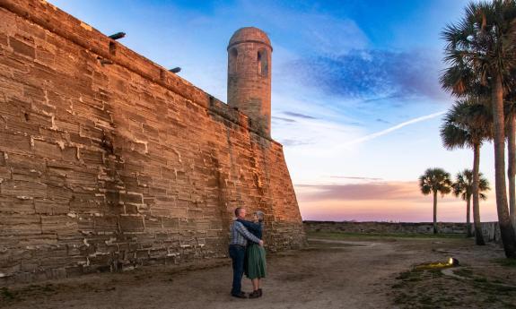 A couple being photographed by Sydney Roessling Photography in St. Augustine.