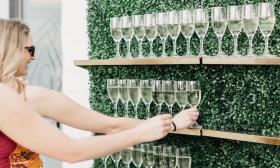 The Perfect Pour's champagne display at a wedding in St. Augustine, FL.