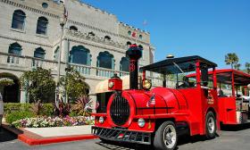 Ripley's Sightseeing Train take visitors around historic downtown St. Augustine. 