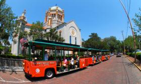 The Old Town Trolley Tours make stops at all the important sites in St. Augustine.