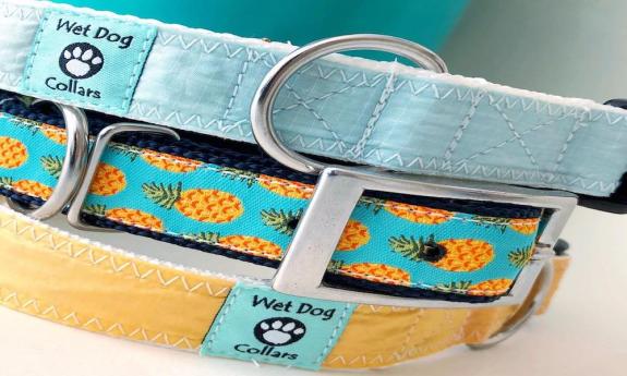 Handmade collars from Wet Dog Collars in St. Augustine, FL.