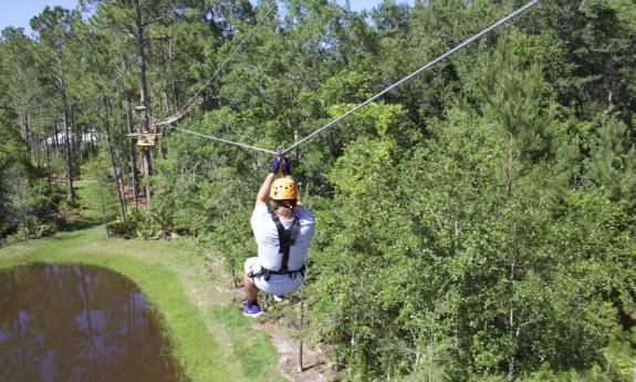 Guests can enjoy a tour of wild Florida and a great view of some of the exhibits at the St. Augustine Aquarium on the Castaway Canopy Adventure zip line.