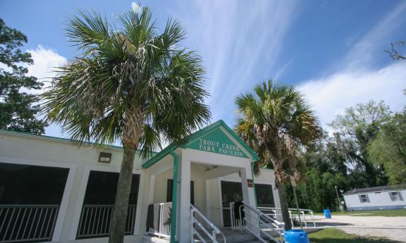 The entryway to the Trout Creek Community Center