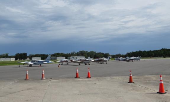 Private planes at the Northeast Florida Regional Airport in St. Augustine.