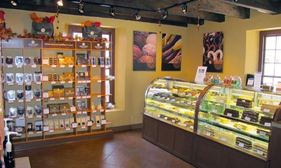 Inside Whetstone Chocolates on St. George Street 