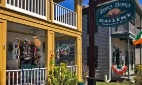 The entrance to Zora Bora Gallery on Cuna Street in St. Augustine.