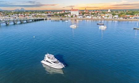The "L'Oceano" seen from overhead, with St. Augustine in the background