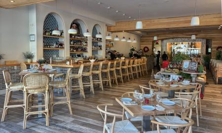 The overall space at the restaurant and wine market