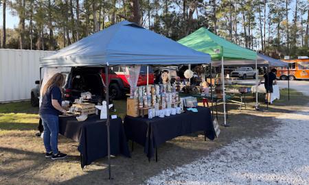 Vendors set up at The Outpost