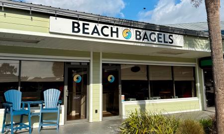 The exterior of Beach Bagels