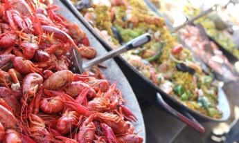 Crawdads, shrimp, and seafood meals of various kinds are available at the Seafood Festival in St. Augustine