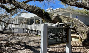 The exterior of Aunt Kate's on a sunny day