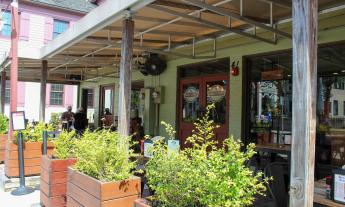 The porch of Maple Street Biscuit Company in St. Augustine