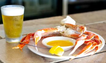 Crab, lemon, and butter with golden ale from Seafood Kitchen in St. Augustine