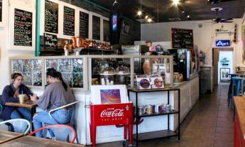Sweetwater Coffee Bar serves pastries, sandwiches, and salads as well as signature coffees and teas