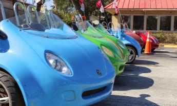 Solano Cycle in Uptown St. Augustine rents scoot coupes like these, as well as motor scooters and more