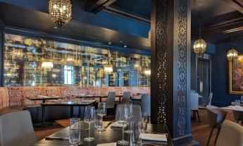 The dining room at Cordova Coastal Chophouse, offers table and banquet seating