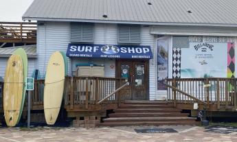 The exterior of the Pit Surf Shop building