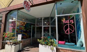 The exterior of the Peace Pie storefront
