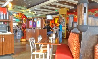 The inside of the Mellow Mushroom restaurant on Anastasia Island