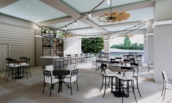 The patio bar and dining area at The Bridge at St. Johns in St. Augustine.