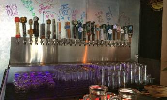 "24 Florida craft beers and 99 bottles of beer on the wall" at Brewz 'N' Dawgz in St. Augustine, Florida.