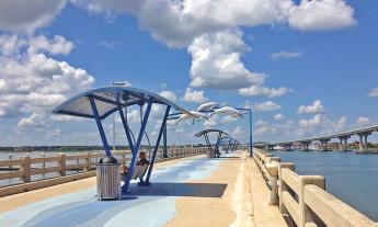 The Vilano Beach Pier is one of the many excellent places to fish in St. Augustine, Florida.