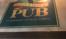 Alice & Pete's Pub sign at the Sawgrass Marriott. 