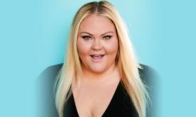 Chelcie Lynn's headshot is captured with a blue background. 
