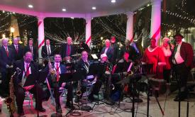 The All-Star Orchestra on the gazebo at the Plaza de la Constitución for Nights of Lights