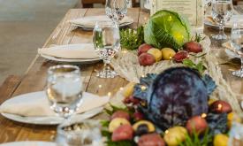 A table set up at The Great Potato Ball
