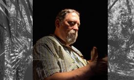 Michael Elias playing his mandolin