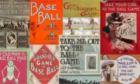 Sheet music covers from old baseball songs 