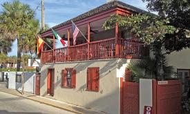 The Casa Maya is located on Hypolita Street, just a block from the bayfront in historic St. Augustine, Florida.